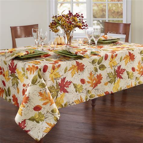 Easy clean, made from heavy weight canvas. . Autumn round tablecloth
